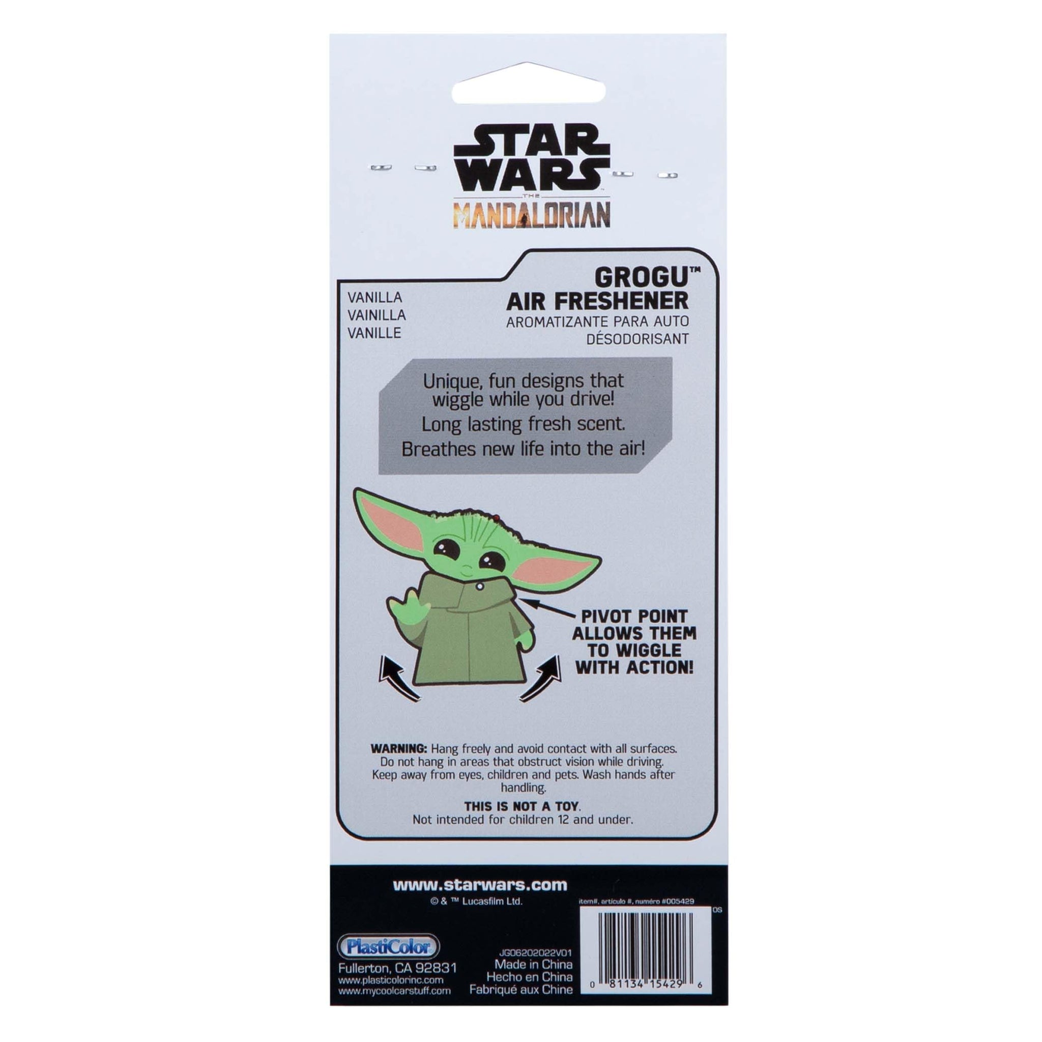 Plasticolor 005429R01 Star Wars The Mandalorian Grogu Wiggler Air Freshener