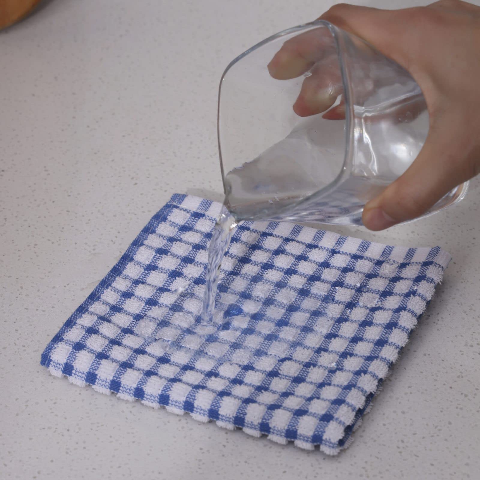 clwellge Kitchen Dish Cloths 12pcs, Bulk Cotton Absorbent Dish Rags, Perfect Cleaning Cloths for Household and Commercial Uses