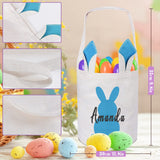2 Pack Touber Personalized Easter Basket, Easter Bunny Basket with Ears Easter Baskets for Girls Boys Easter Eggs Hunt Baskets for Kids Personalized