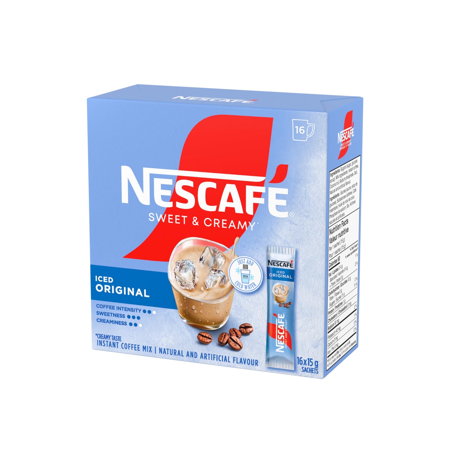 Nescafé Nescafe Sweet & Creamy Iced Coffee, Instant Coffee Sachets, 16x16g {Imported from Canada}