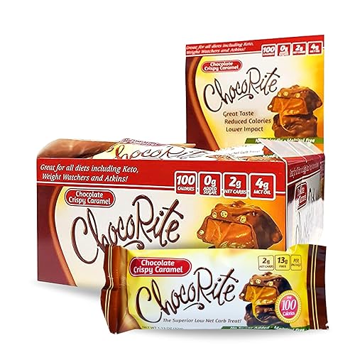 ChocoRite - Diet Crispy Caramels - 16/Box - High Fiber - Low Calorie - No Sugar Added