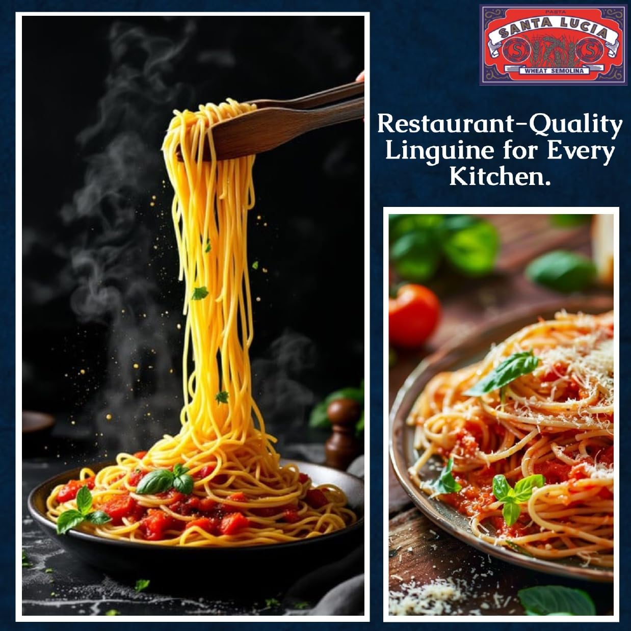 Pasta Santa Lucia Linguine, Pack Of 10 (16 Oz Each), Authentic Italian Flat Spaghetti Noodles, 100% Durum Wheat For Clam Sauce & Pesto, Non-gmo, 100%