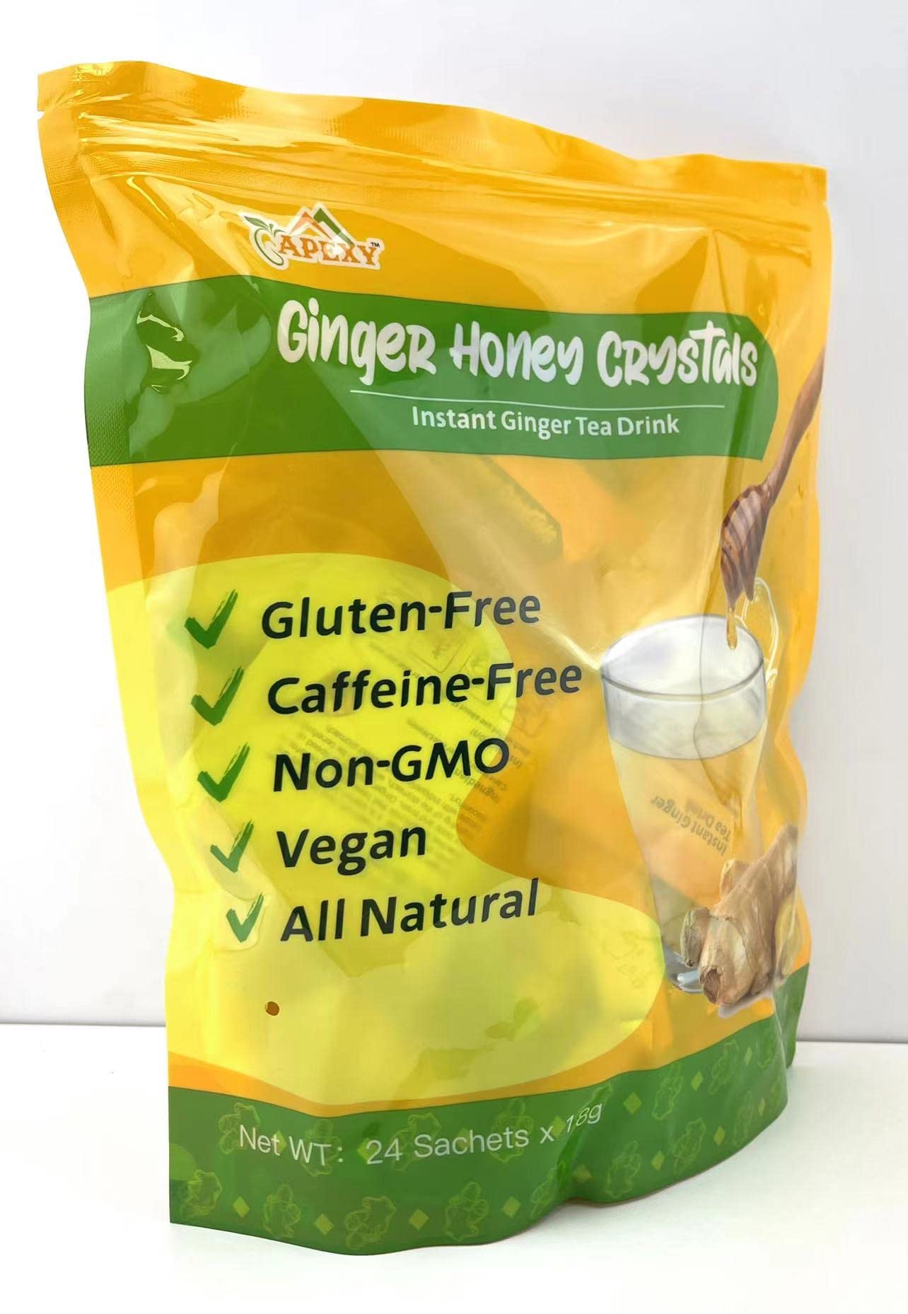 Apexy Instant Ginger Honey Crystal 18g X 24 Sachets (Original)