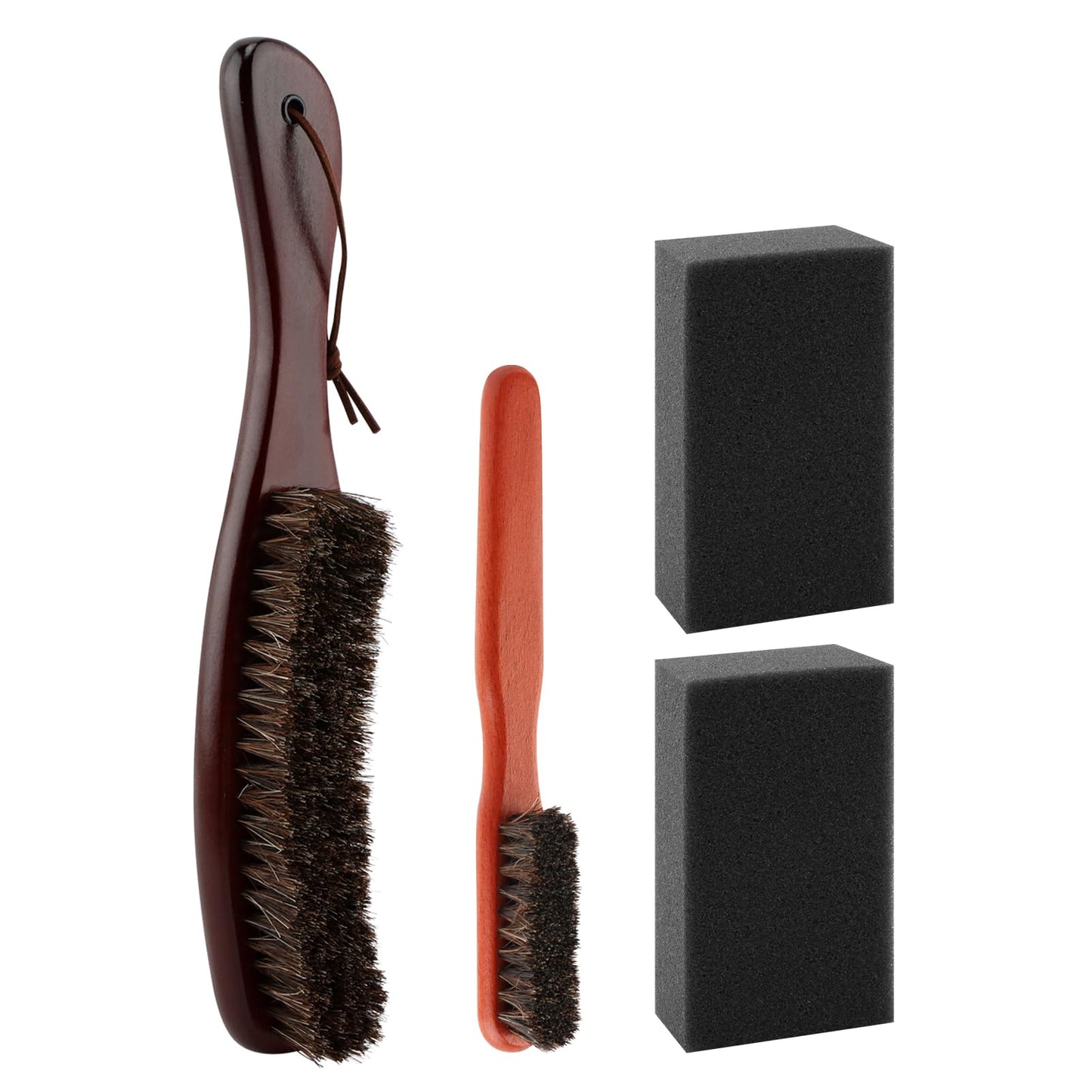 4Pcs Horsehair Felt Hat Brush Kit, Felt Hat Cleanings Kit with Cleaning Sponge Wood Cap Cleaning Lint Remover, for Cowboy Hats Baseball Caps, for Hair