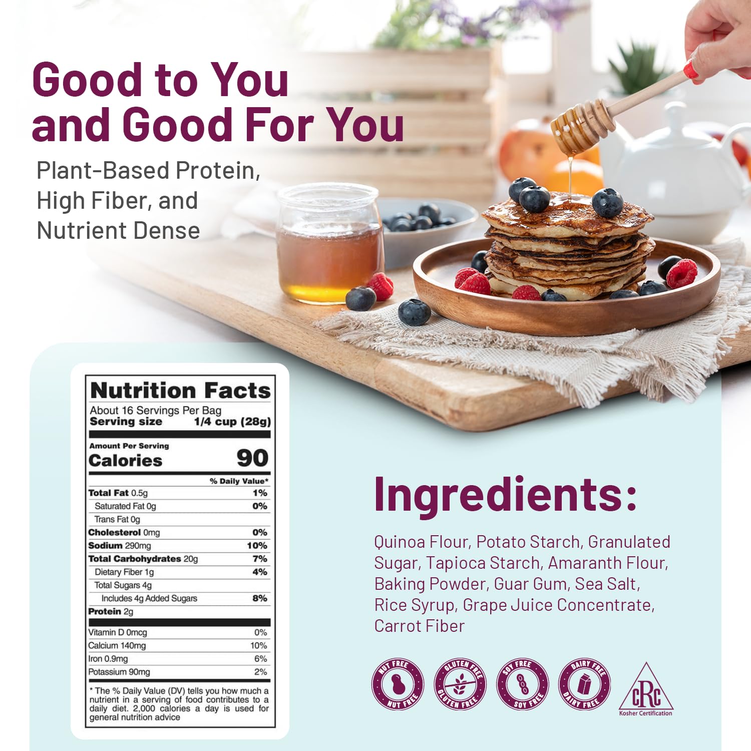 Gluvana Self-Rising Gluten-Free Baking Flour, 1 to 1 Swap for Self-Rising Wheat Flour, Nut-Free, Soy-Free & Dairy-Free, GFCO Certified, Kosher Flour