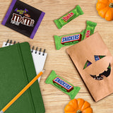 M&M'S Milk Chocolate Ghoul's Mix, SNICKERS & TWIX Ghoulish Green Fun Size Bulk Halloween Chocolate Candy Assortment, 26.82 oz, 50 Piece Bag
