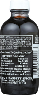 Morton & Bassett Organic Pure Vanilla Extract | Premium Bourbon Vanilla for Baking & Beverages | Gluten Free, Salt Free, Non-GMO | 4 fl oz Bottle
