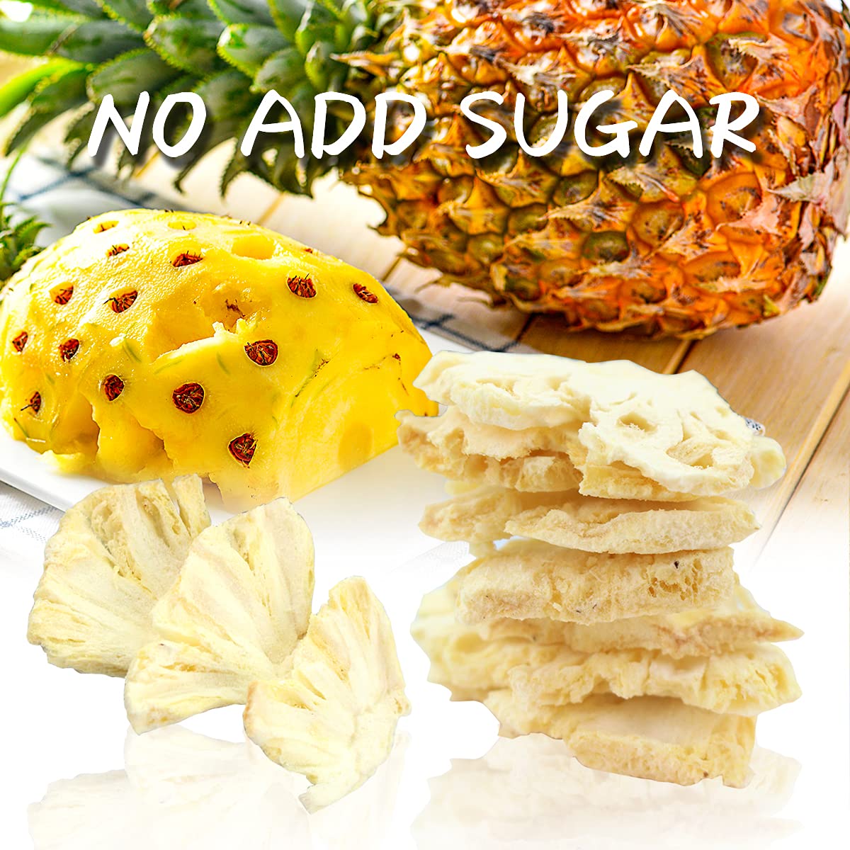ONETANG Freeze-Dried Fruit Pineapple Chips, 10 Pack Single-Serve Pack, Non GMO, Kosher, No Add Sugar, Gluten free, Vegan, Holiday Gifts, Healthy Snack