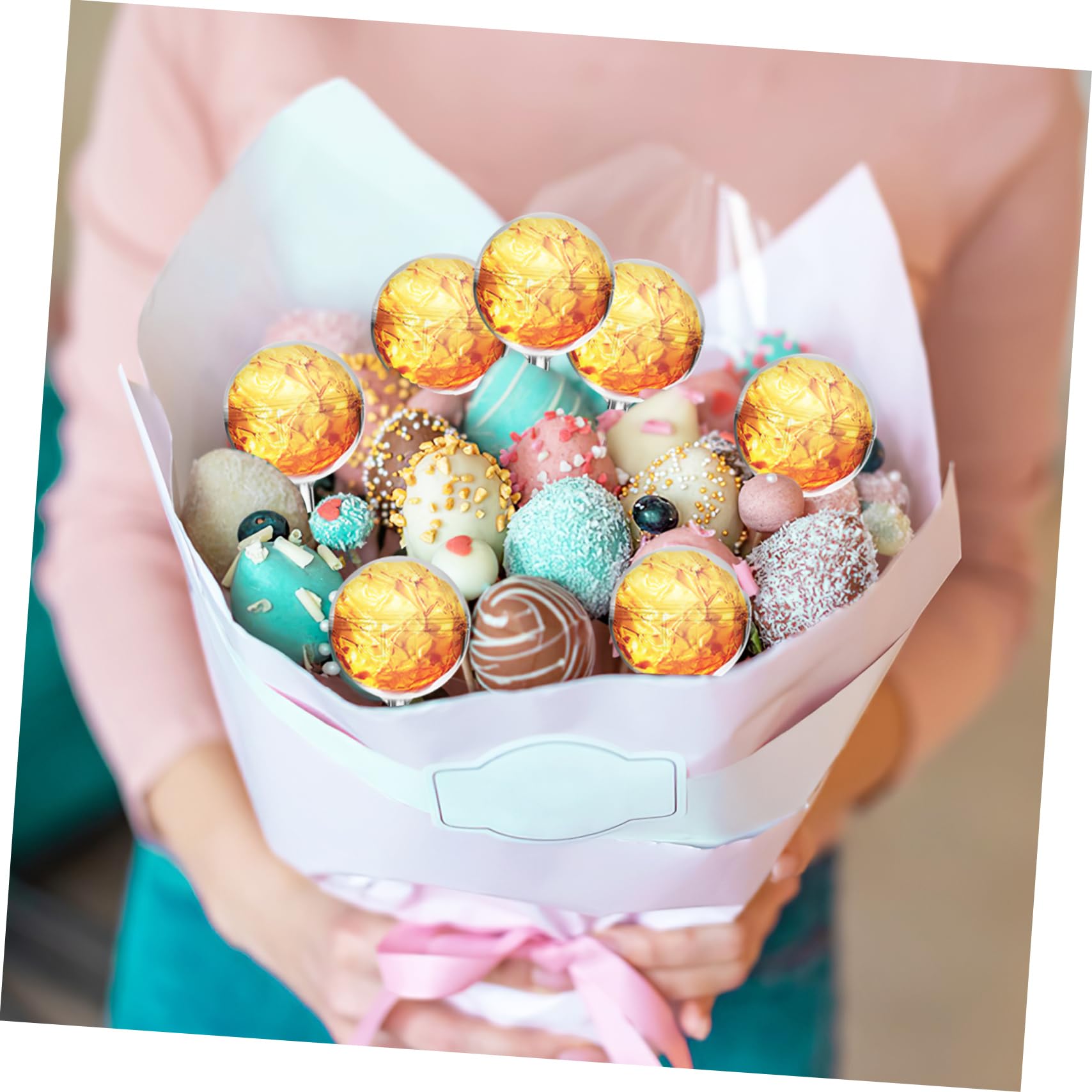Zerodeko 80pcs Elegant Chocolate Bouquet Holders Candy Bouquet Wrappers Wedding Chocolate Packaging Party Display Cups