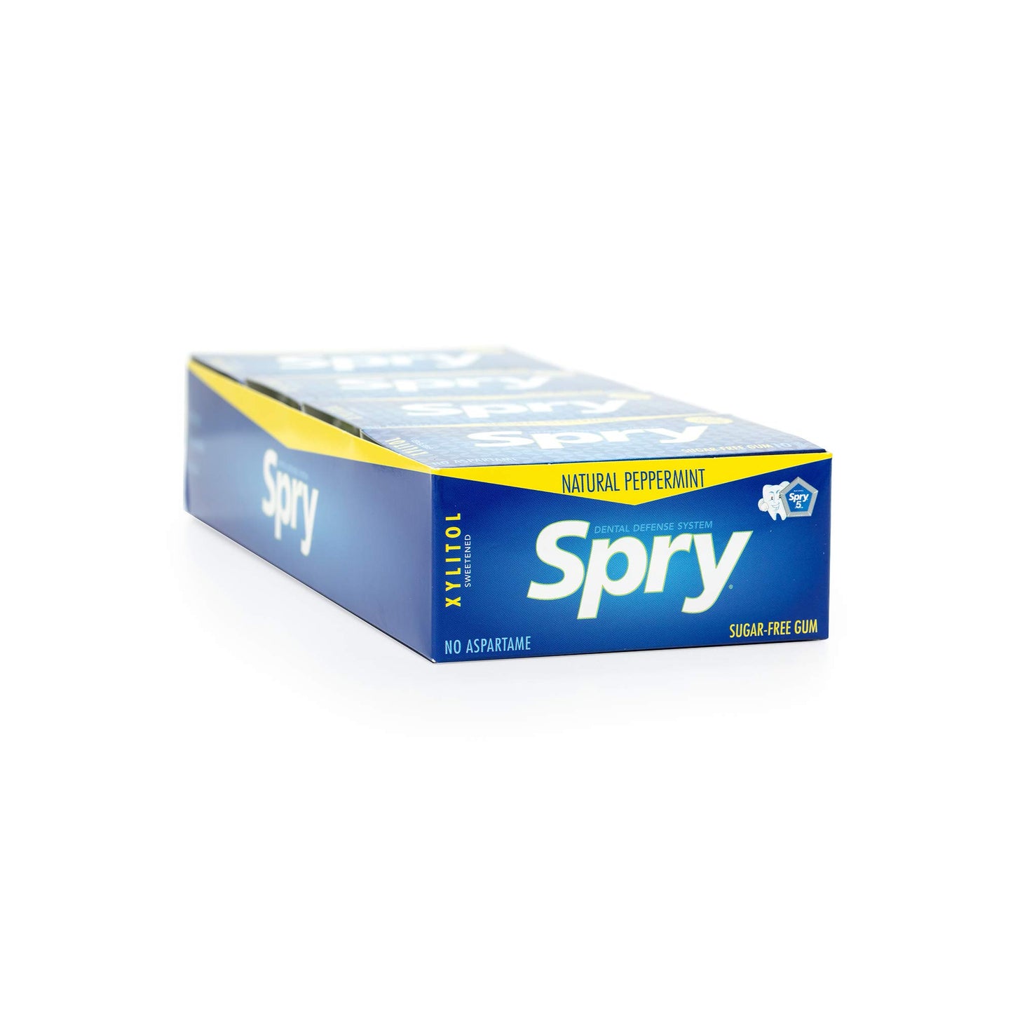 Spry Fresh Natural Xylitol Chewing Gum Dental Defense System - Aspartame-Free, Sugar-Free, Non-GMO, Gluten-Free (Peppermint, 10 Count Blister Cards