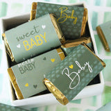 Green Baby Shower Candy Bar Wrappers, Oh Baby Greenery, 42 Count