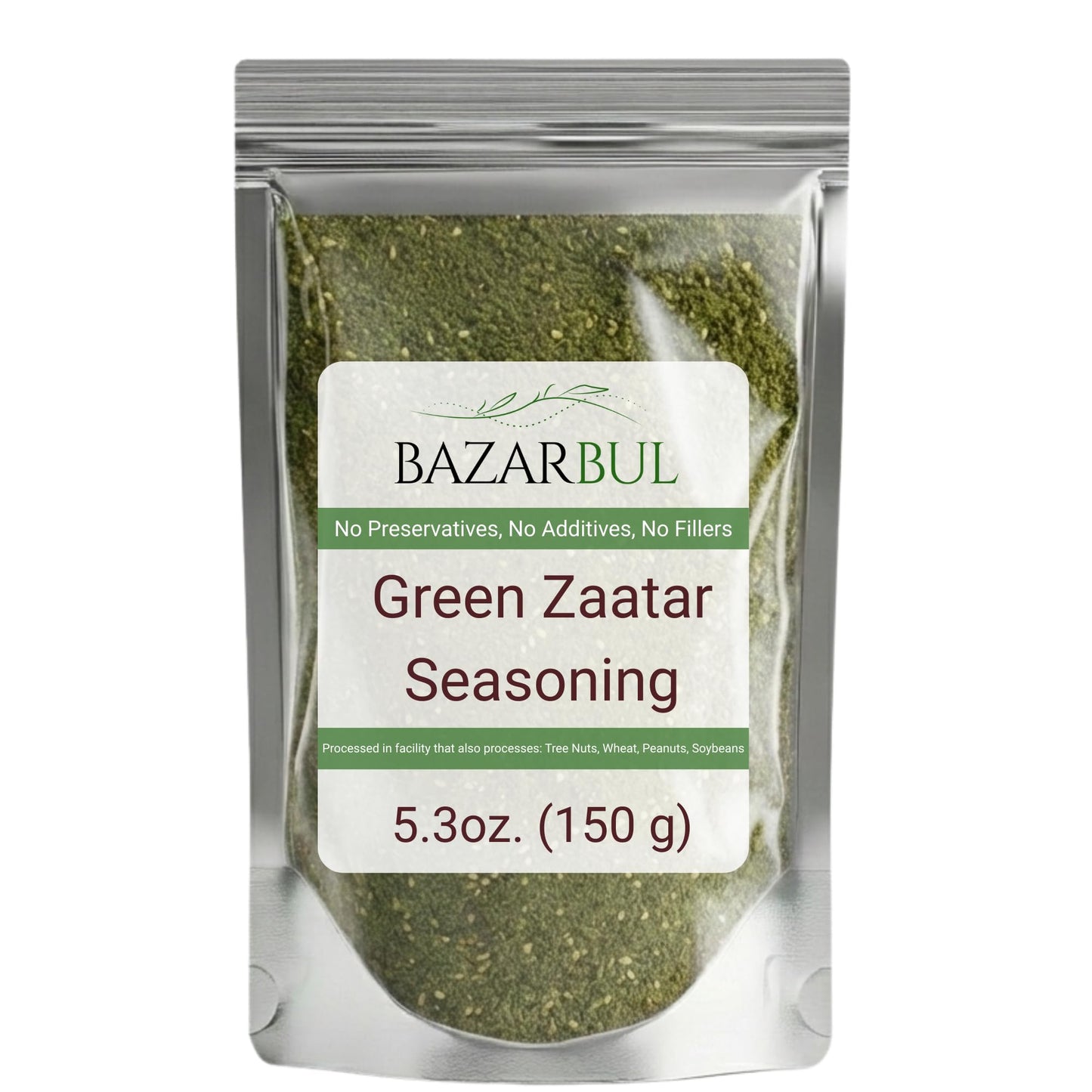 Green Zaatar Seasoning, 5,3oz, Real Za'atar,%100 Natural, Zaatar Spice from Middle Eastern Spices, Perfect for Mediterranean Seasoning Blends, AKA