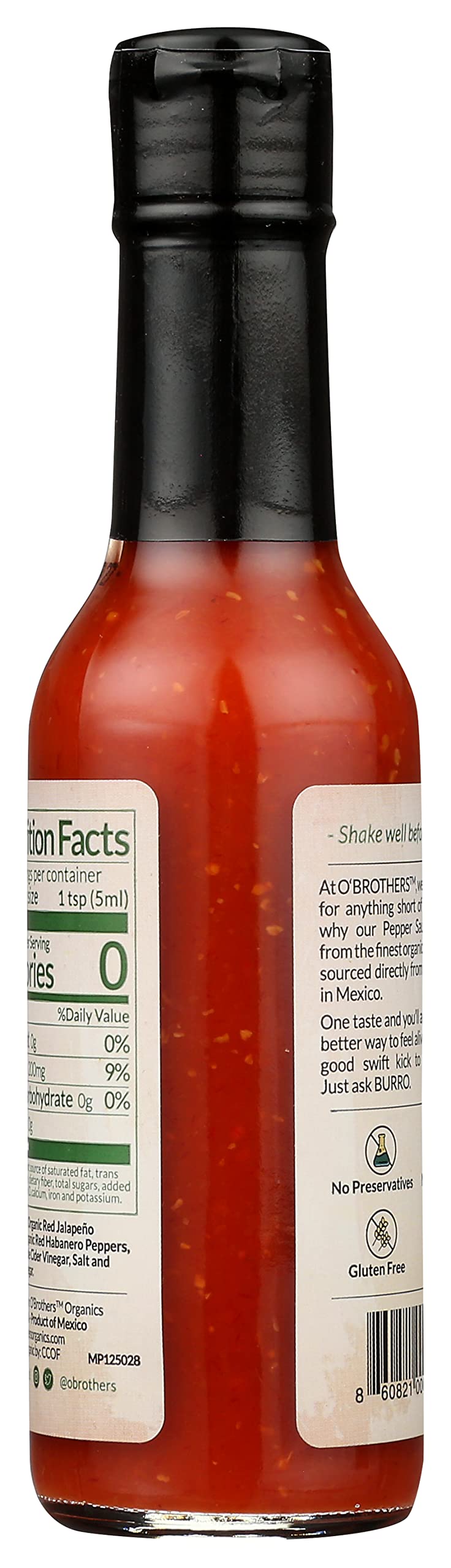 O'Brothers, Habanero Hot Sauce, 5 oz