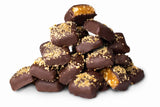 brittle-brittle Roasted Almond Toffee Candy with Dark Chocolate, Handcrafted Gourmet Dessert, Individually Wrapped Treat, Perfect Snack or Gift, 4oz