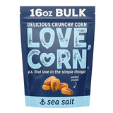 LOVE CORN Sea Salt - Crunchy Roasted Corn Snack, 3 Ingredients, Gluten Free, Non-GMO, Vegan, Low Sugar - Alternative to Chips, Nuts & Crackers