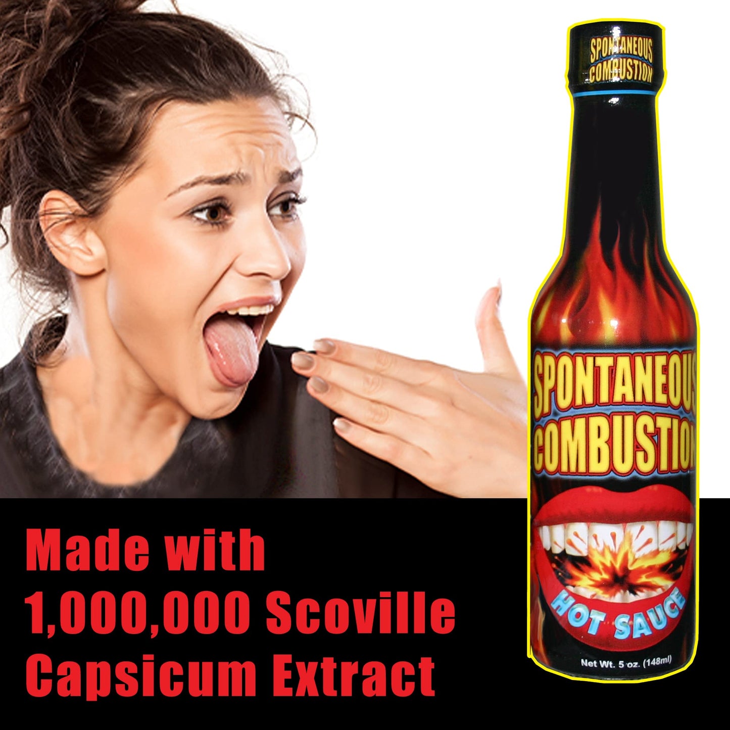 Spontaneous Combustion Hot Sauce and Habanero Hot Sauce - 5 oz - Try if you dare! - Perfect Gourmet Gift for the Hot Sauce Fan