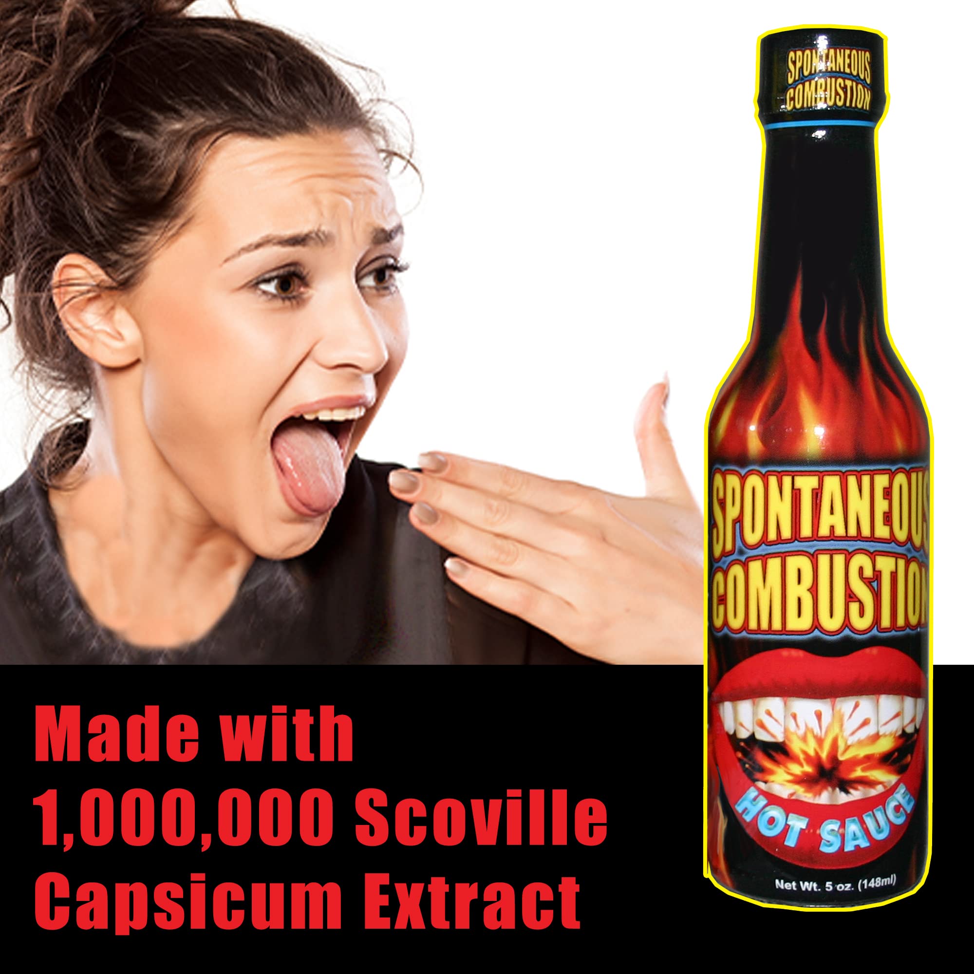 Spontaneous Combustion Hot Sauce and Habanero Hot Sauce - 5 oz - Try if you dare! - Perfect Gourmet Gift for the Hot Sauce Fan