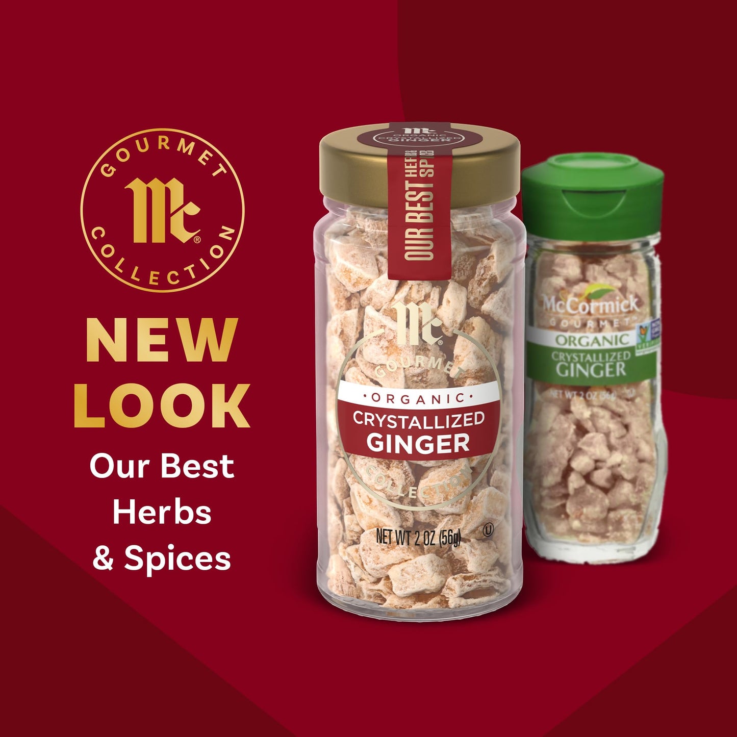 McCormick Gourmet Collection Crystallized Ginger, Organic, Non GMO, Our Best Herbs & Spices, Sweet Spiciness, Elevate Desserts, Baked Goods