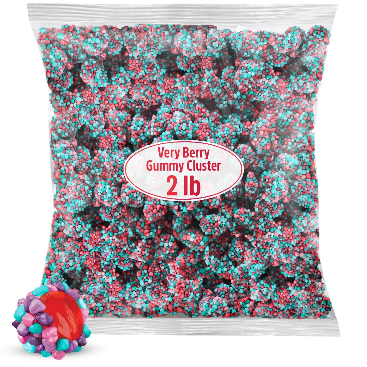 Gummy Clusters Very Berry, 2lb Pack of Gummy Candy Bulk, Ideal Fun Candy for Sharing, Snacking or Gifting, Perfect for Parties, Movie Nights