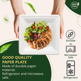 100% Compostable 6" Square Paper Plates [50-Pack] - BPI Certified & ASTM compliant - [6 Inch] Heavy Duty, Eco-Friendly, Biodegradable Bagasse Dinner