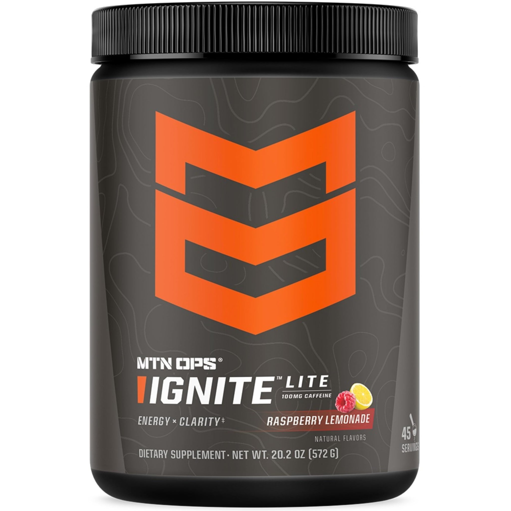 MTN OPS Ignite Lite Sugar Free Energy Drink Powder with 100mg Caffeine, Nootropic Blend for Energy & Focus, L Arginine & L Citrulline for Endurance