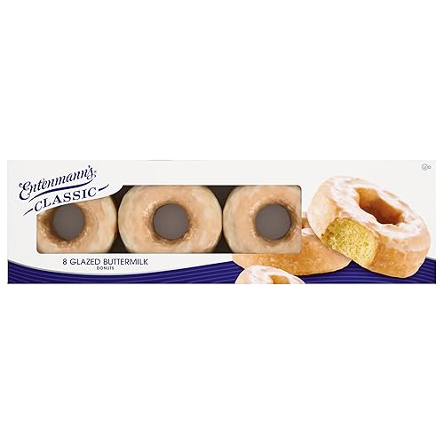 Entenmann's Classic Glazed Buttermilk Donuts, 8 count, (1.81 oz each), Kosher Classic Doughnuts, 14.5 oz Bag