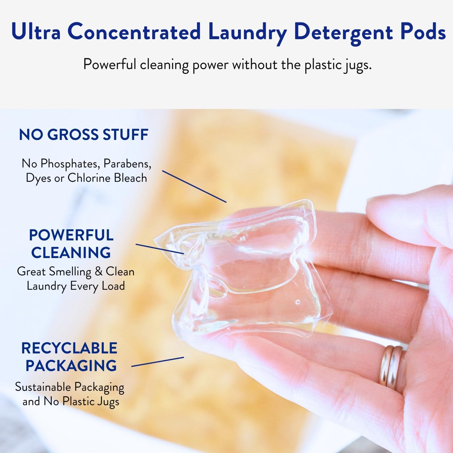 The Clean People Laundry Detergent Pods - Hypoallergenic Laundry Pods - Ultra Concentrated, Recyclable Packaging, Stain Fighting - Fresh Scent, 96