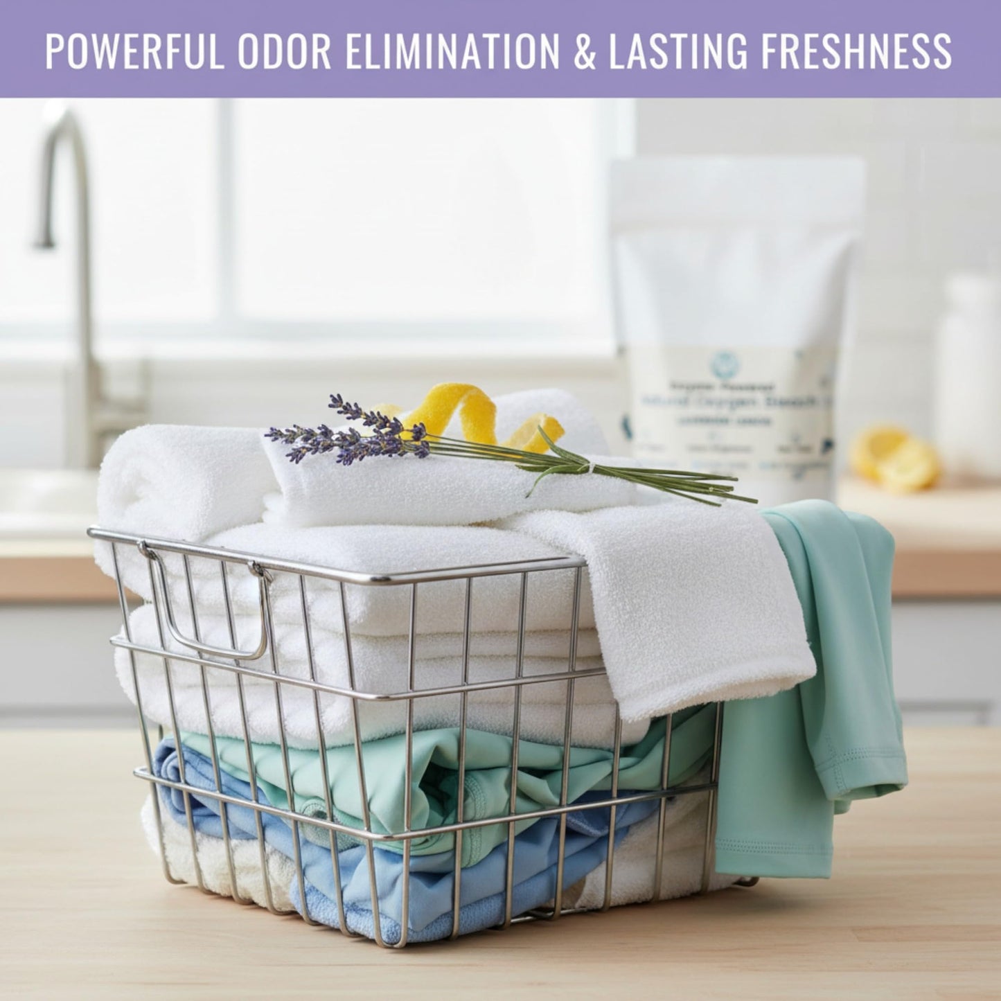 GLAT Group Enzyme-Powered Natural Oxygen Bleach (Powder) - Lavender Lemon | Chlorine-Free Stain Remover & Laundry Whitener | Safe for Colors, Septic
