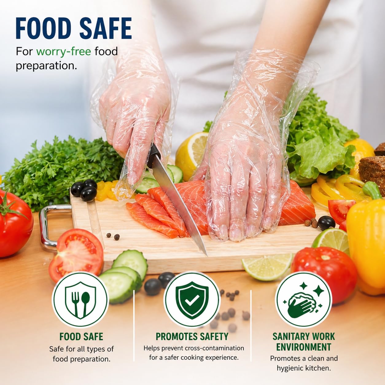 Disposable Food Prep 700 Gloves (350 Pair) Plastic Disposable Gloves Kitchen Cooking Cleaning Food Handling Gloves (700 PCS)