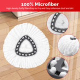 O-Cedar Spin Mop Head, Base, Handle Replacement for EasyWring 1 Tank System, 4 Microfiber Mop Refills, 1 Base and 30-58in Handle Set Combo, White