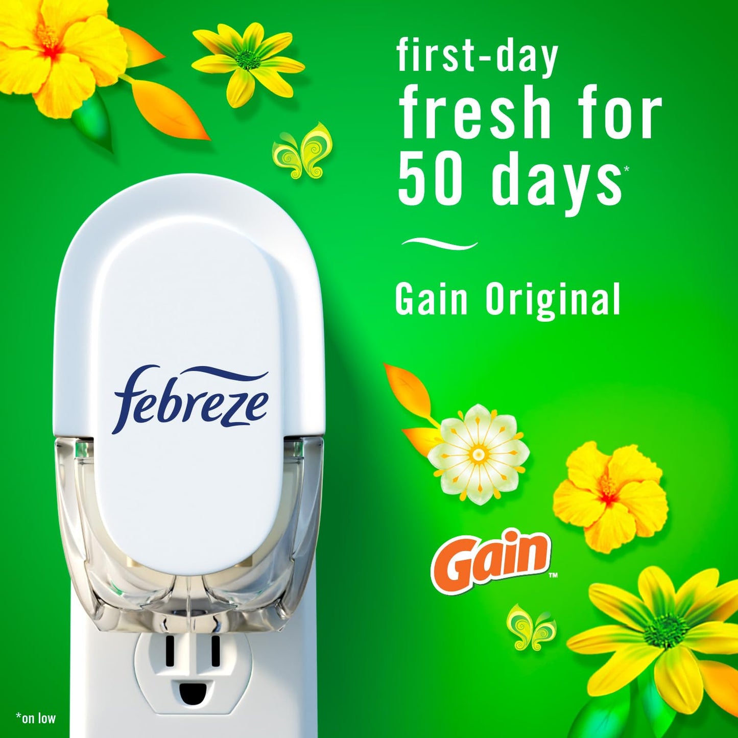 Febreze Plug-In Air Freshener, Odor-Fighting Scented Oil Refill, Air Fresheners for Home, Bathroom and Kitchen, Long Lasting, Gain Original Scent