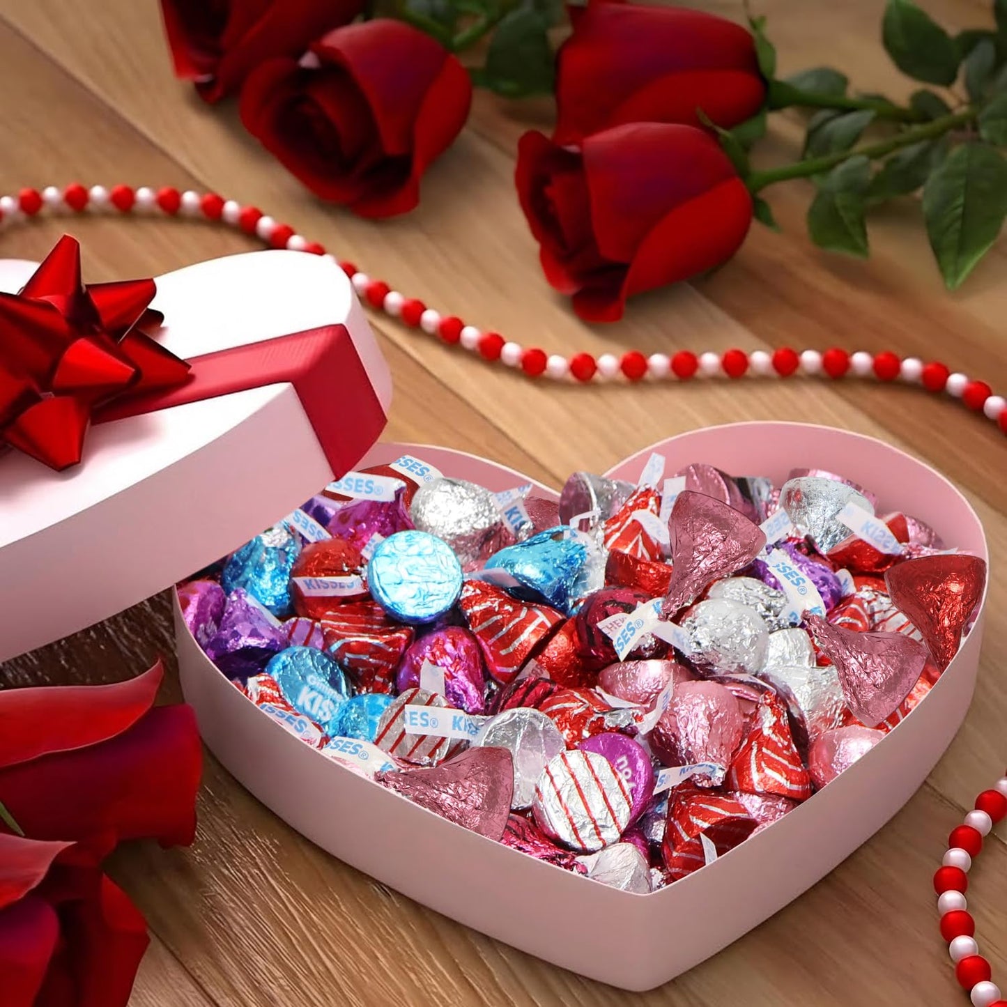Valentine’s Day Variety Mix - 2 Pound Bulk Individually Wrapped Assorted Chocolates Candies, Valentine Milk Chocolate Candy for Parties, Gift Bags