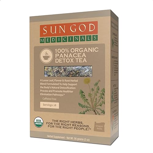 Sun God Medicinals Organic Panacea Herbal Tea - Detoxification Support - 2 oz Loose Leaf (20-24 servings)