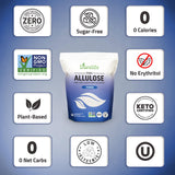 Durelife Allulose sweetener, 5 lb 100% Pure No Erythritol powdered Sugar Substitute, NON-GMO Project Verified, Keto Certified, OU kosher, No Fillers, Zero Calories sugar alternative 5 Lbs