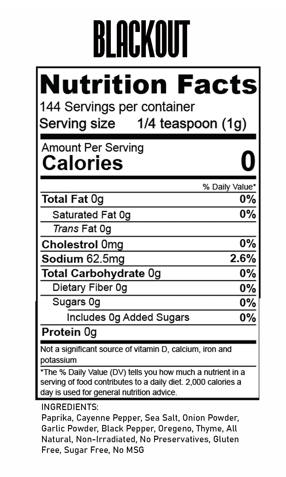 Spice Beast - BLACKOUT Blackening Seasoning Mix - Low Sodium - No Sugar - No MSG