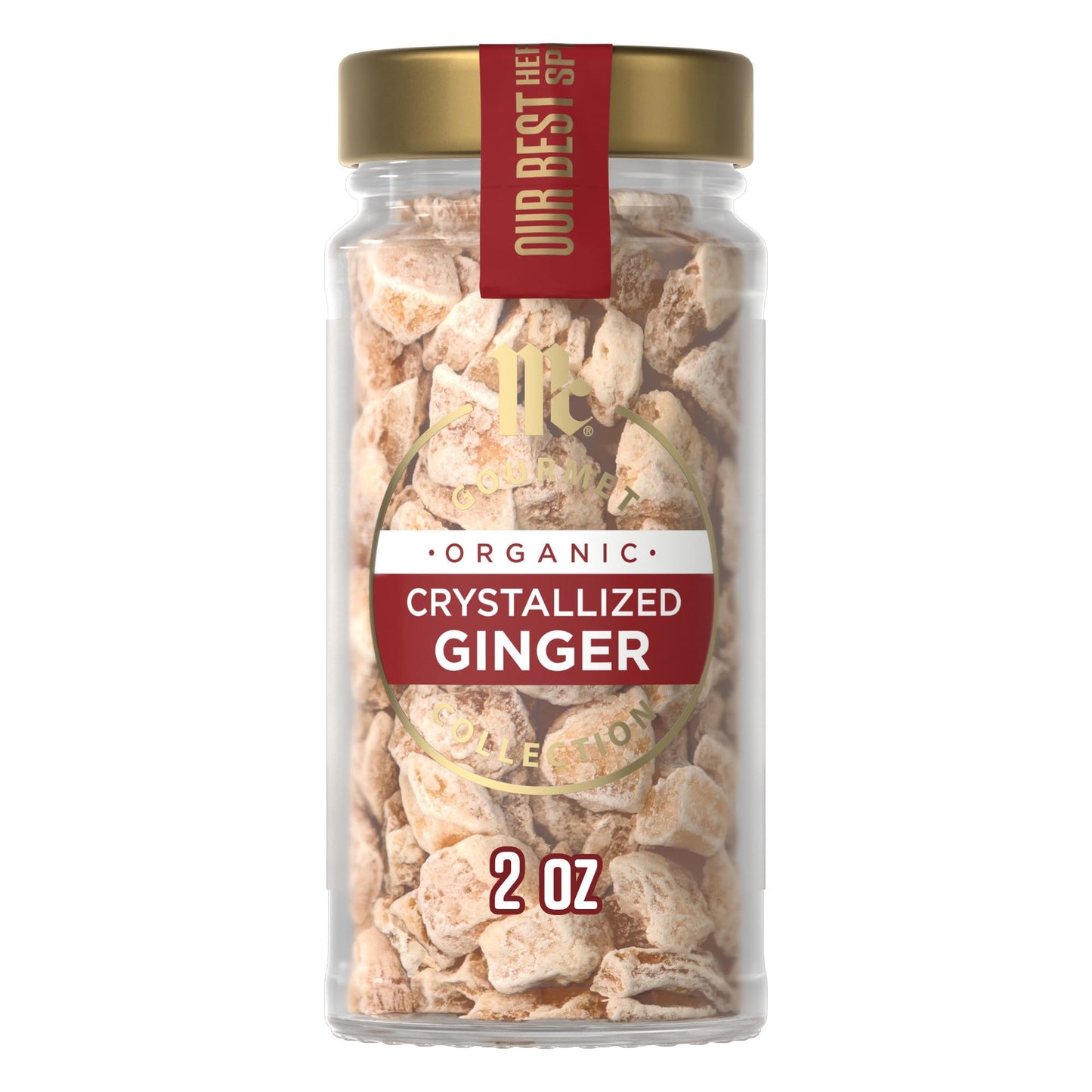 McCormick Gourmet Collection Crystallized Ginger, Organic, Non GMO, Our Best Herbs & Spices, Sweet Spiciness, Elevate Desserts, Baked Goods
