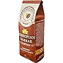 Land of Origins Coffee LLC Ethiopian Harrar Coffee, Medium Roast GROUND Coffee - 12 oz (Pack of 1)