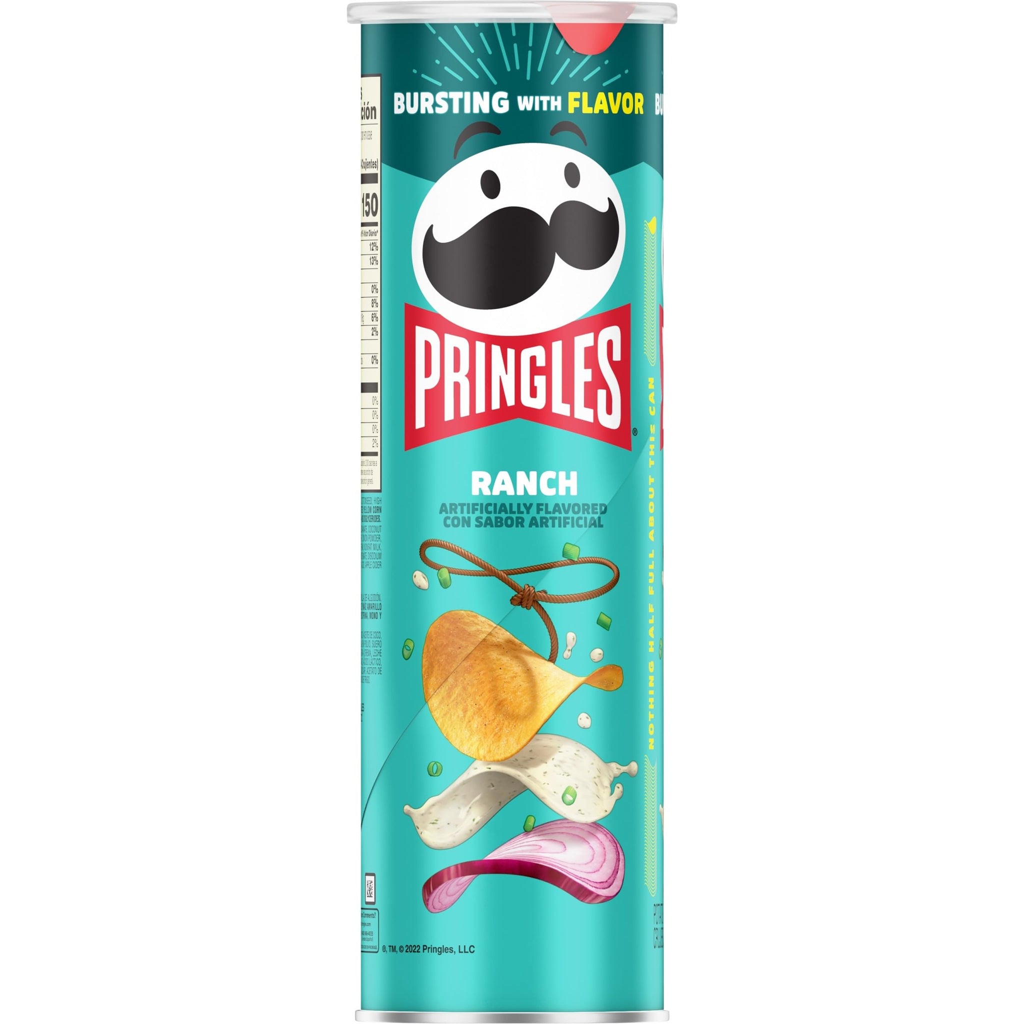 Pringles Potato Crisps Chips, Lunch Snacks, On-The-Go Snacks, Ranch, 5.5oz Can (1 Can)