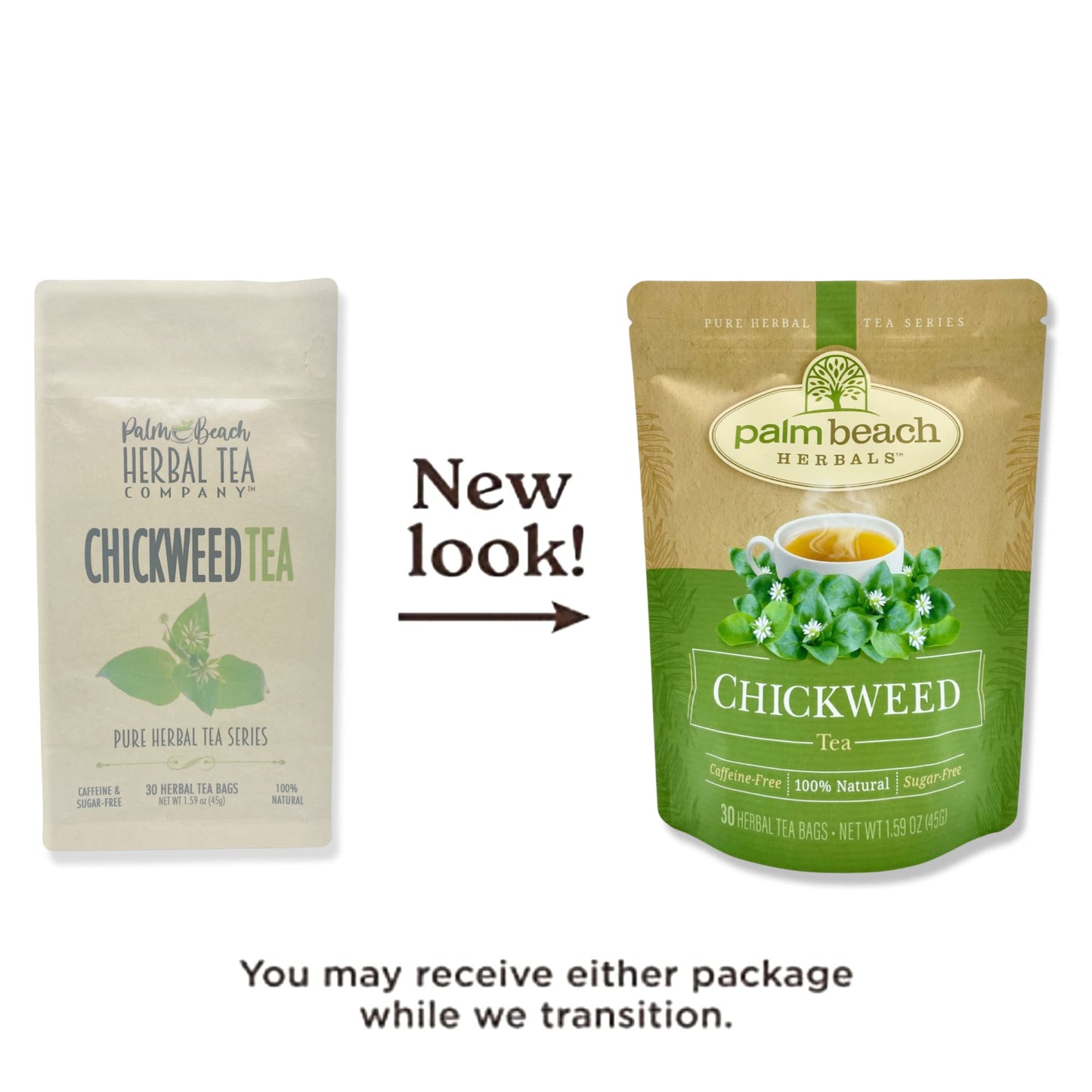 Palm Beach Medicinal Herbs - Chickweed Tea - Pure Herbal Tea Series, 30ct