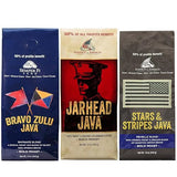 Military Java Group 3-12 oz Bag Coffee Variety Pack: Jarhead, Bravo Zulu, and Stars & Stripes Java