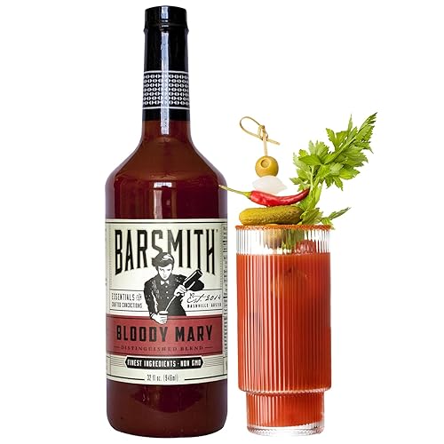 Barsmith Bar Essentials Bloody Mary Mix - Made with Real Tomatoes, Fresh Horseradish & Worcestershire Sauce - Cocktail Mixer for Vodka, Tequila