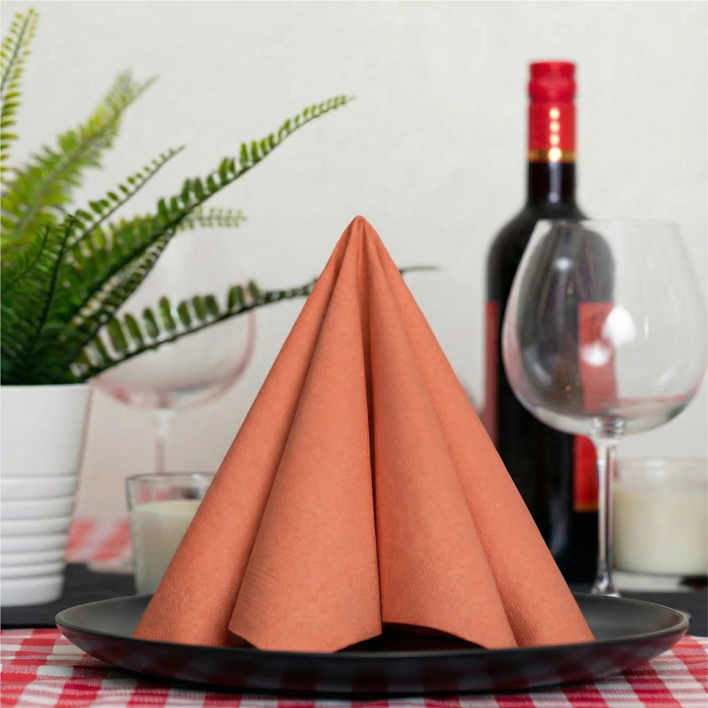 AMERICAN HOMESTEAD Paper Napkins - Terracotta Disposable Linen-Like Dinner Napkins - Restaurant-Quality Table Serviettes for Weddings, Parties