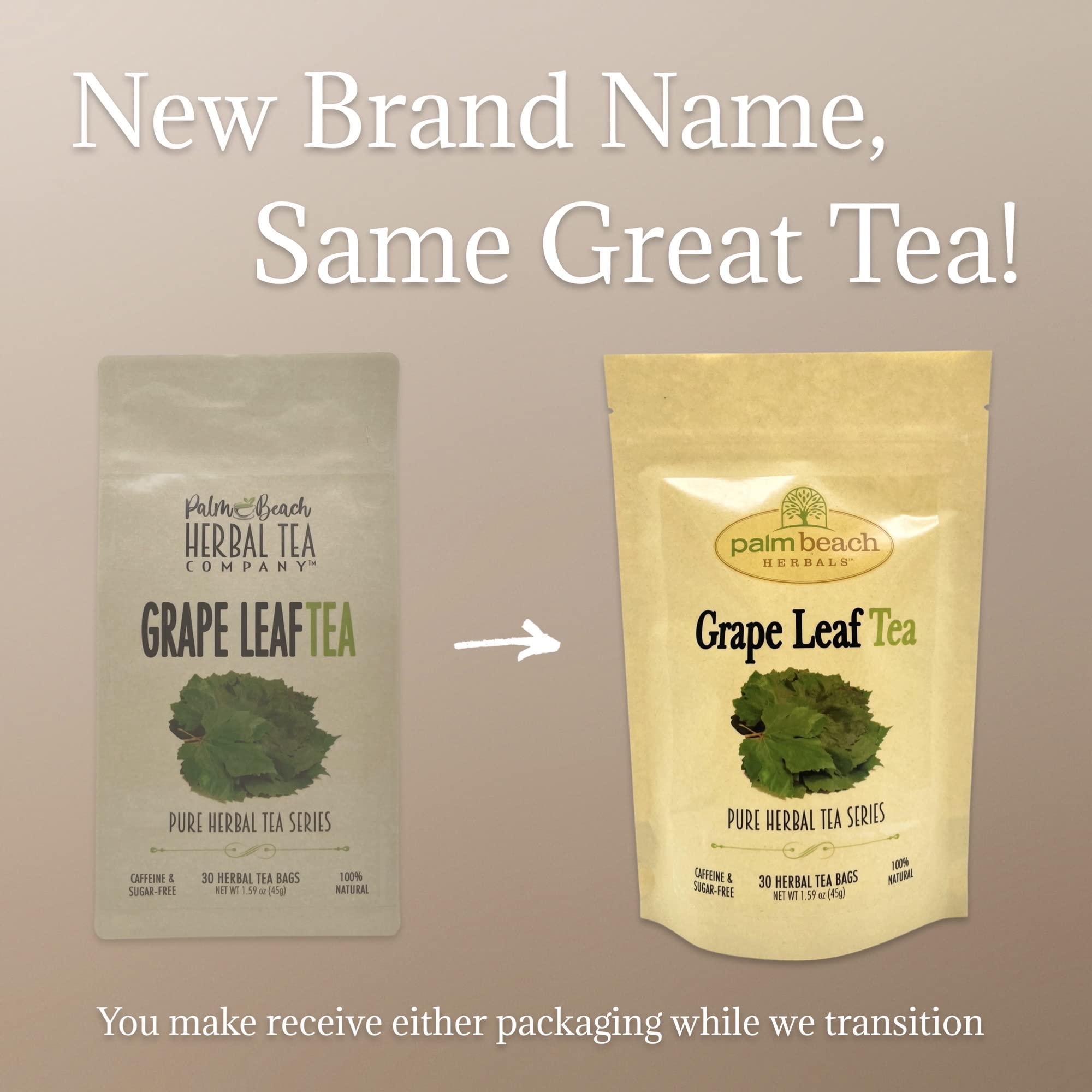 Palm Beach Medicinal Herbs - Grape Leaf Tea - Pure Herbal Tea Series, 30ct