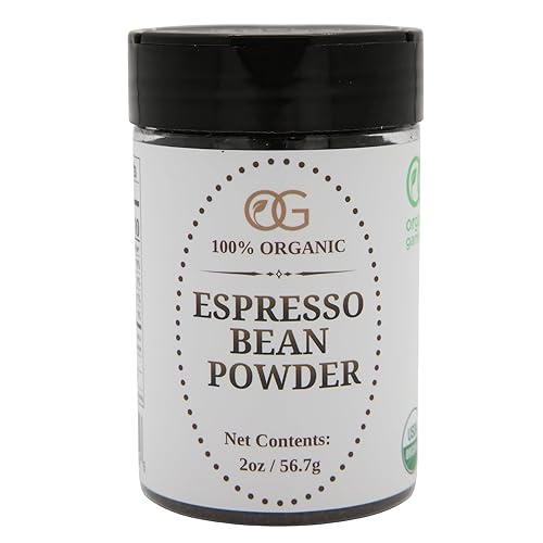 Organic Espresso Bean Powder - Ultra Fine Coffee Powder for Espresso Martini Garnish, Craft Cocktails, Desserts & Baking - 100% Organic Espresso Beans