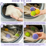 Reusable Dryer Balls Anti Static, 6 PCS Laundry Agitator Balls for Laundry, Non-Toxic Washing Balls Tangle Free for Washer, Softens Fabrics, Prevents