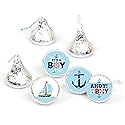 Big Dot of Happiness Ahoy It’s a Boy - Nautical Baby Shower Round Candy Sticker Favors - Labels Fit Chocolate Candy (1 Sheet of 108)