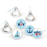 Big Dot of Happiness Ahoy It’s a Boy - Nautical Baby Shower Round Candy Sticker Favors - Labels Fit Chocolate Candy (1 Sheet of 108)