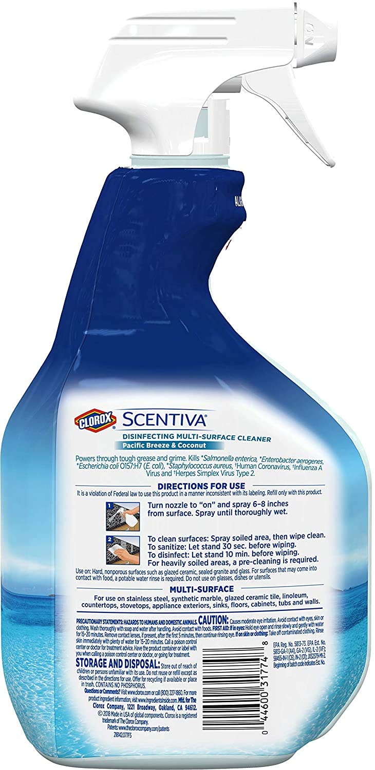 Clorox Scentiva Disinfecting multi surface Cleaner 2 PK (Pacific Breeze & Coconut) *24FL OZ* --