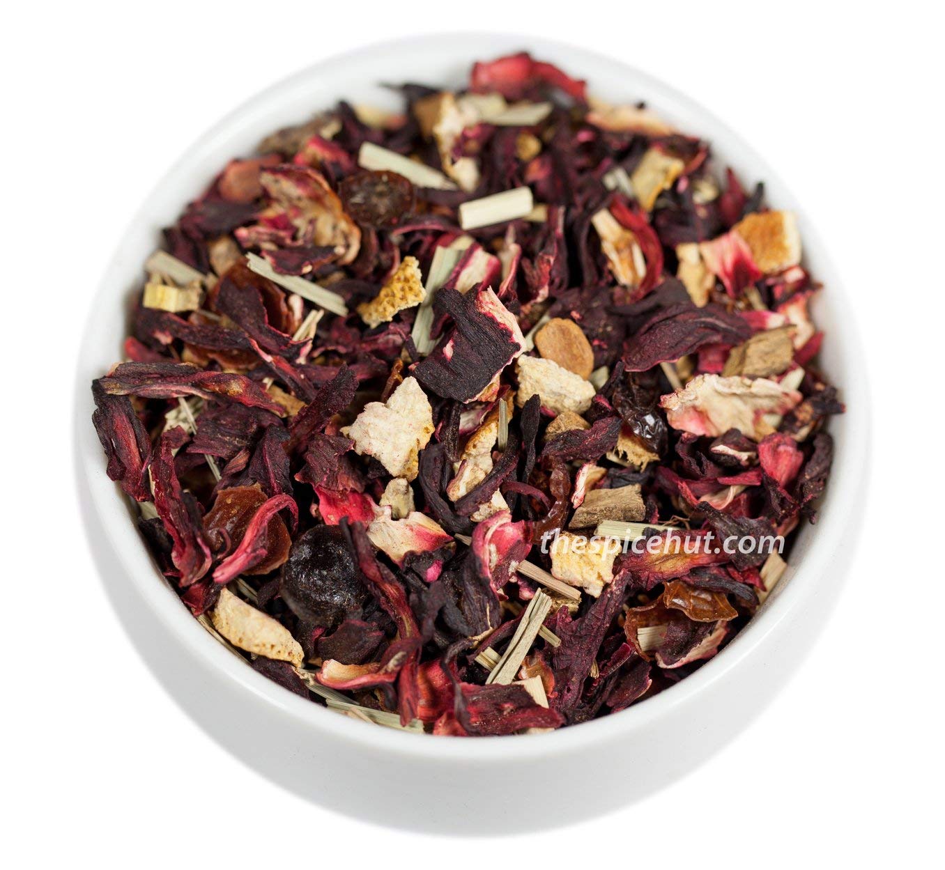 Hibiscus Passion, Loose Leaf Herbal Tea - Lemongrass, Orange, Cinnamon - Caffeine-Free, Immune Support Cold Care | bulk 8oz, 80-100 cups | The Spice
