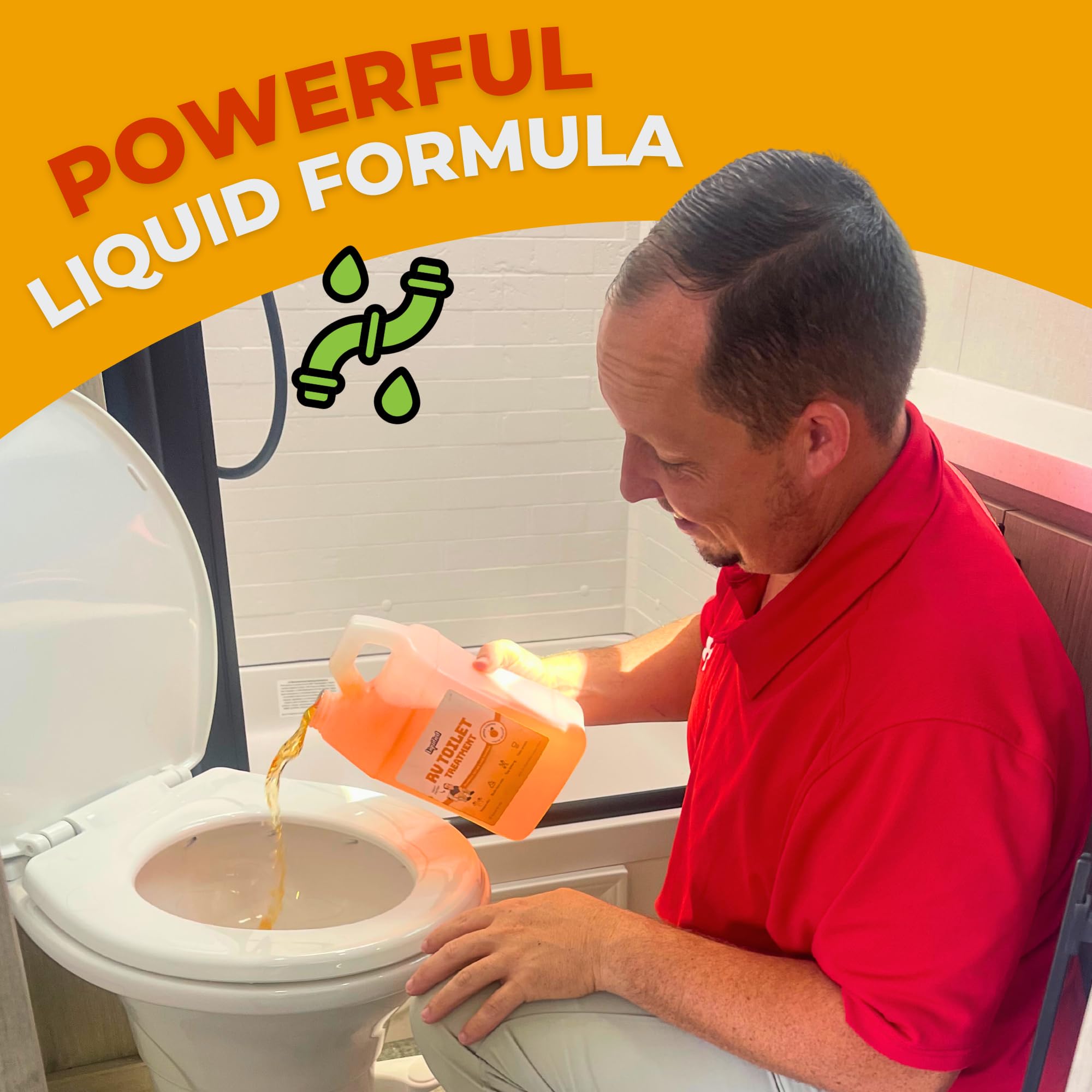 Liquified RV Toilet Treatment - Black Holding Tank Digester - Orange Scent - Matts RV Reviews (Orange, 64oz)
